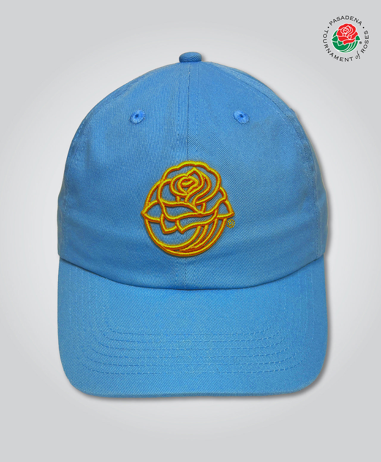 Rose Icon Unstructured Cap, Light Blue/Gold