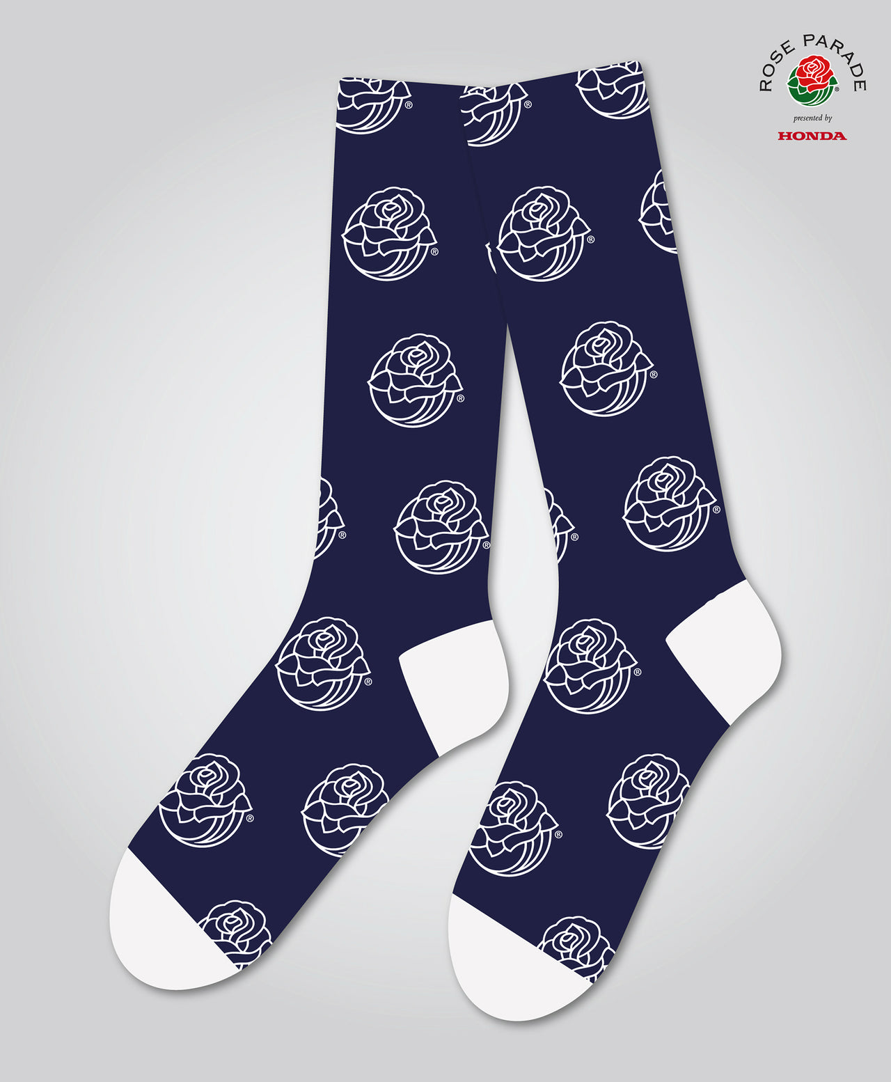 Socks, Rose Icon, Navy/White