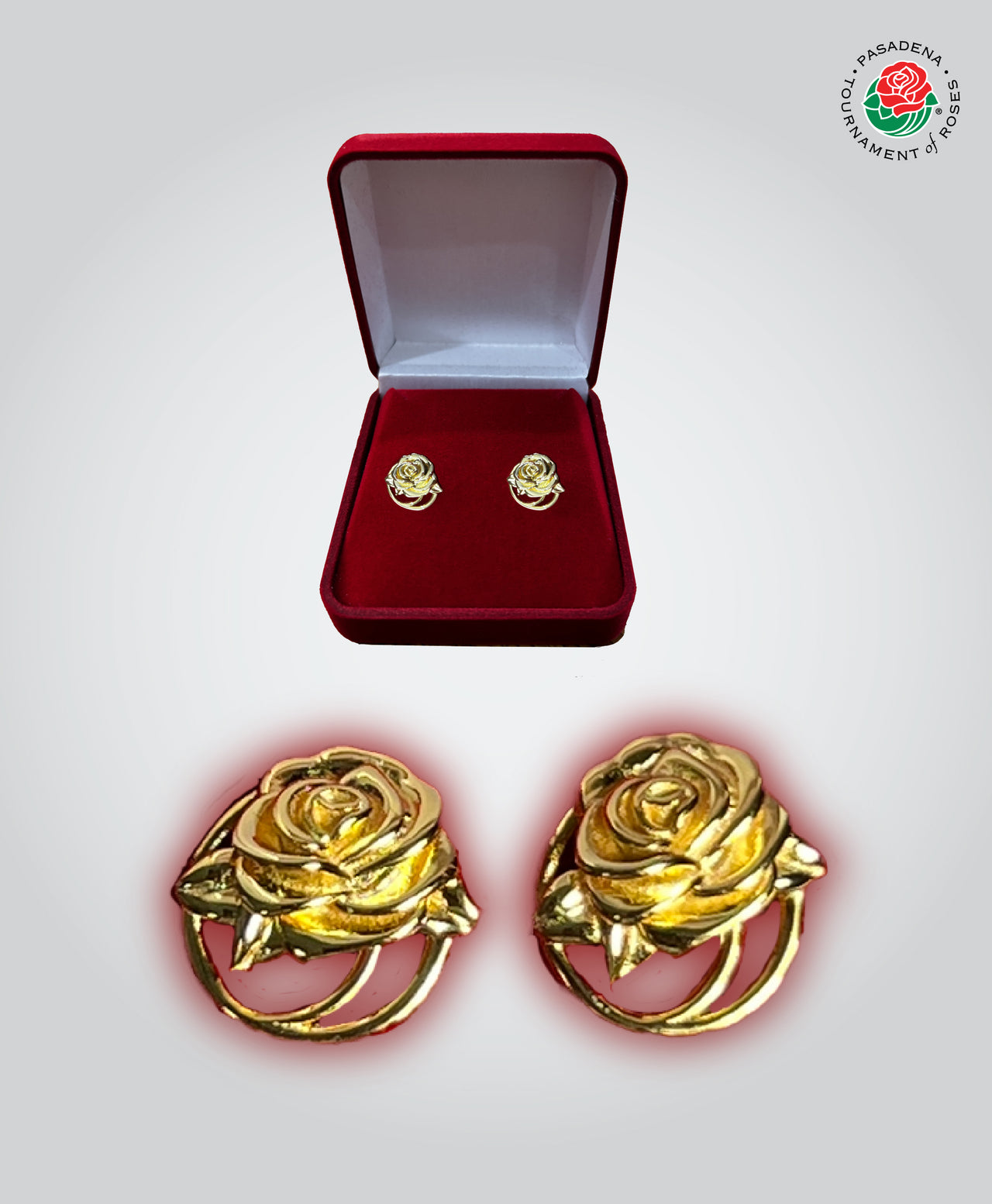 Earrings, Rose Icon, Gold