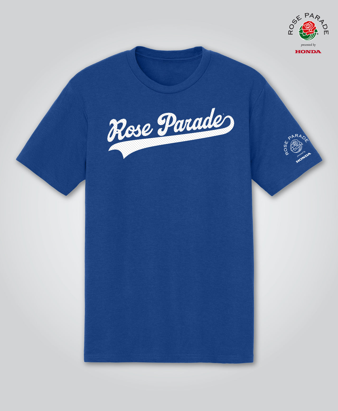 Rose Parade® Script With a Tail Tee, Royal Blue