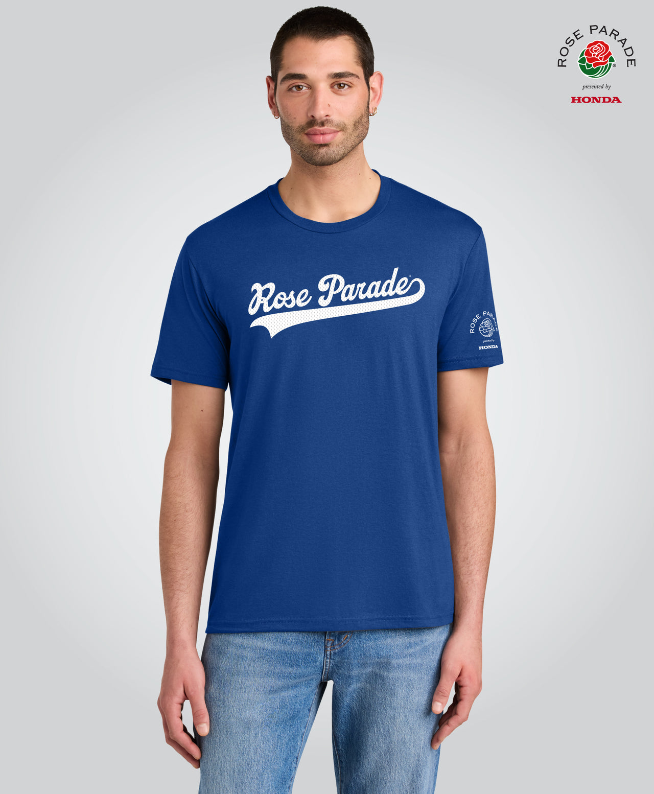 Rose Parade® Script With a Tail Tee, Royal Blue