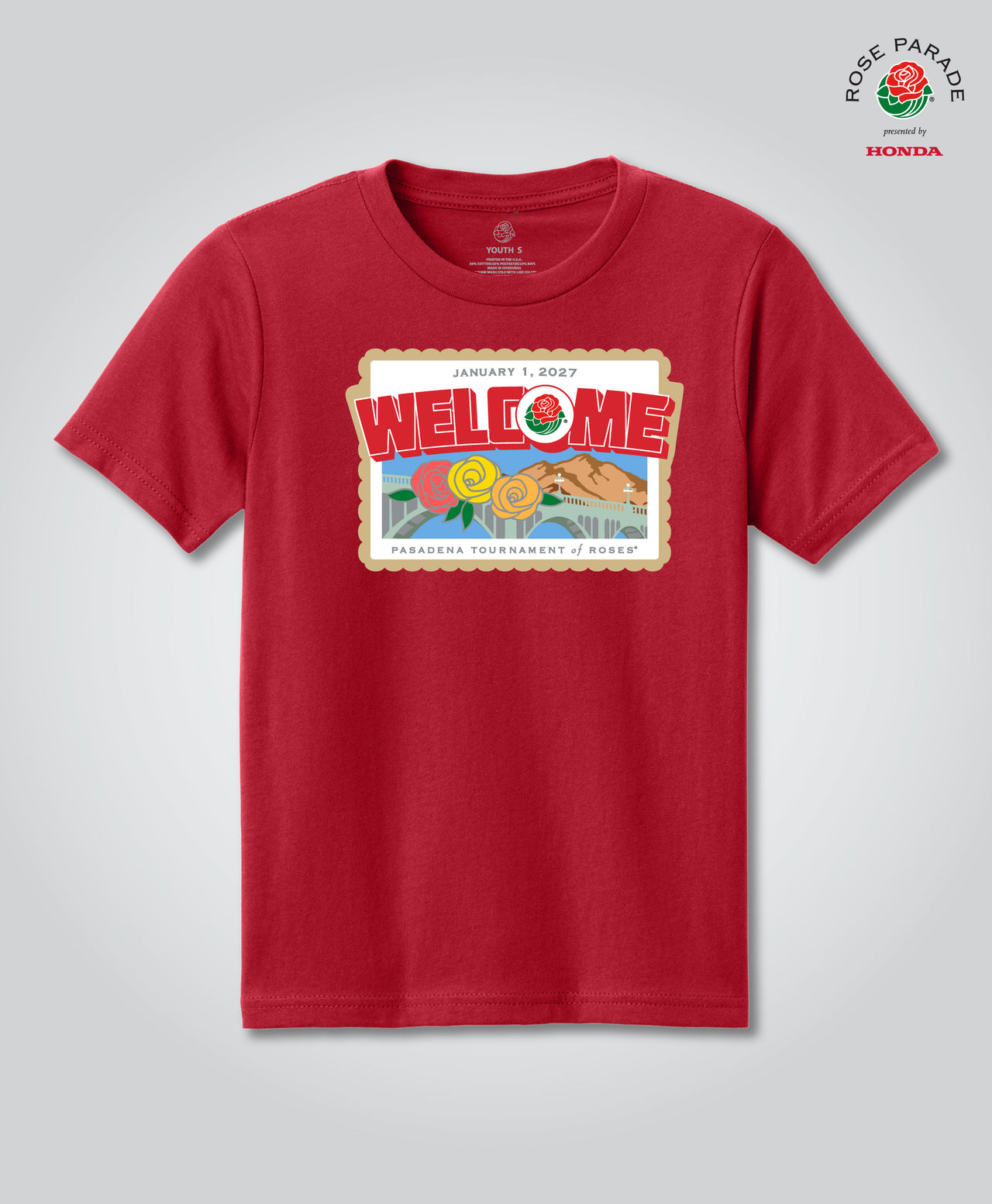 Rose Parade® 2027 Youth Theme Tee, Red