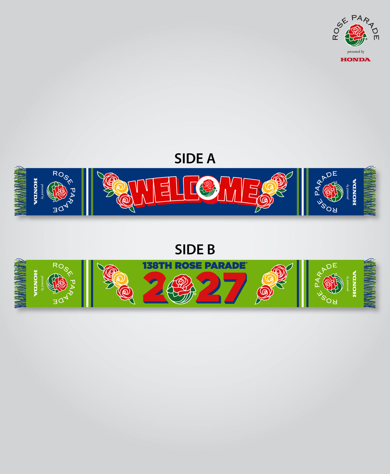 2027 Rose Parade® Theme Scarf, Royal/Lime