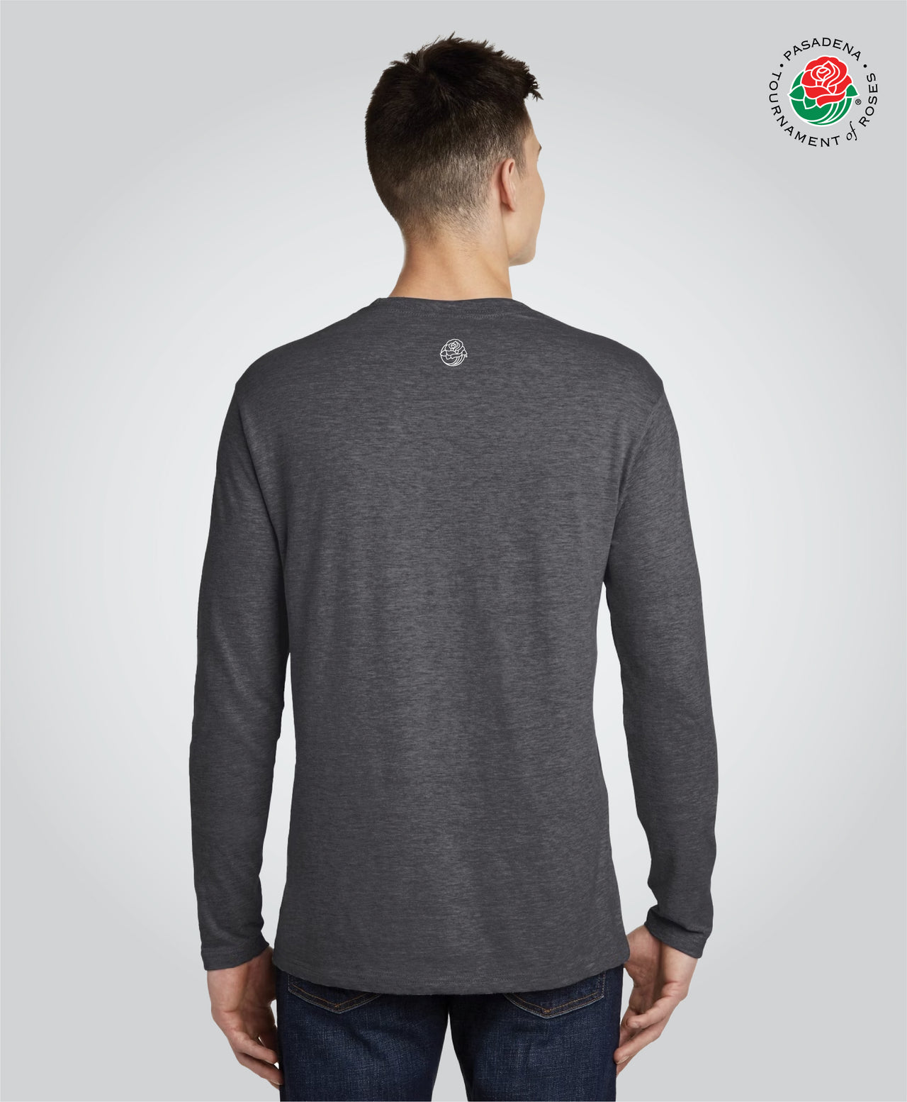 Oversized Logo LS Tee, Charcoal Heather
