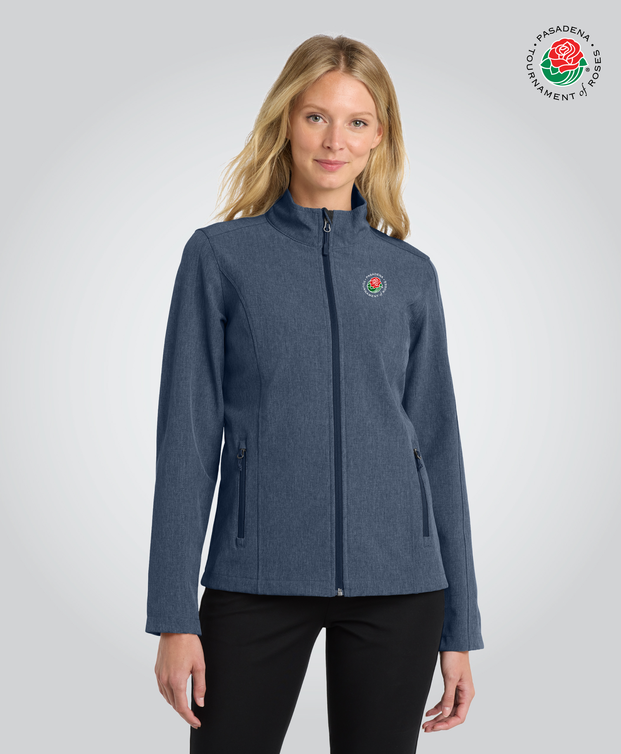 TOR-COM Ladies Soft Shell Jacket, Navy Heather