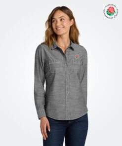 TOR-COM Ladies Chambray Long Sleeve, Grey