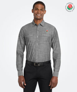 TOR-COM Men's Chambray Long Sleeve, Grey