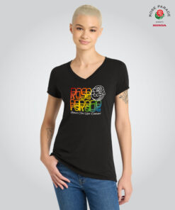 Ladies V-Neck Rainbow Rose Parade®, Black