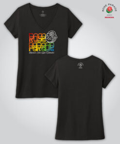 Alternative view of Ladies V-Neck Rainbow Rose Parade®, Black