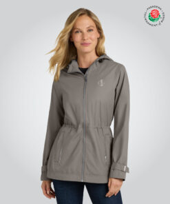 Rose Icon Ladies Rain Jacket, Gray